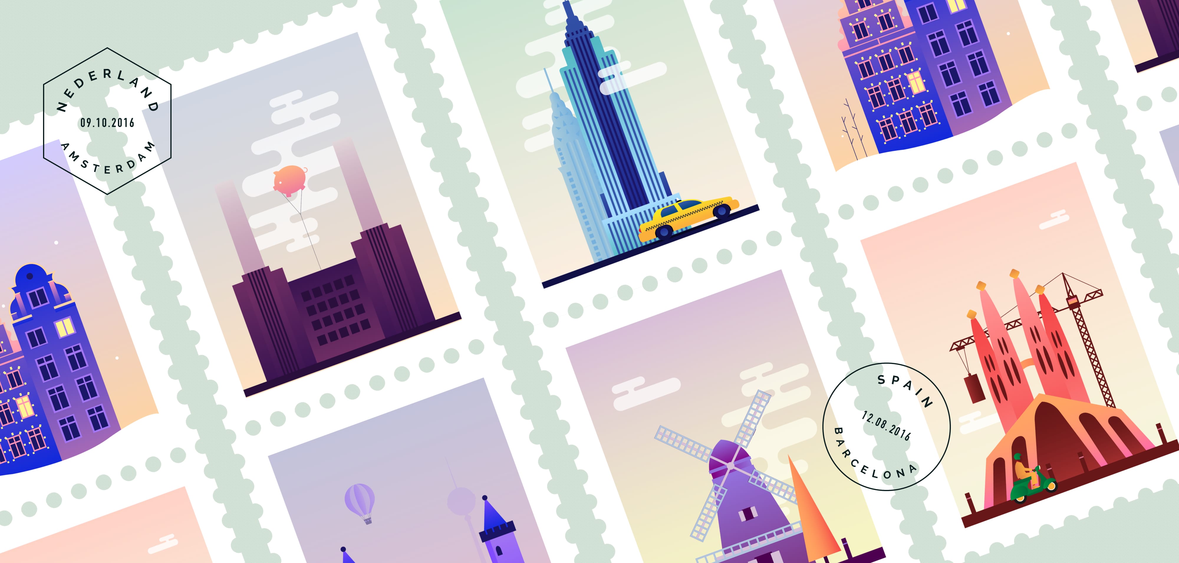 Animated post stamps